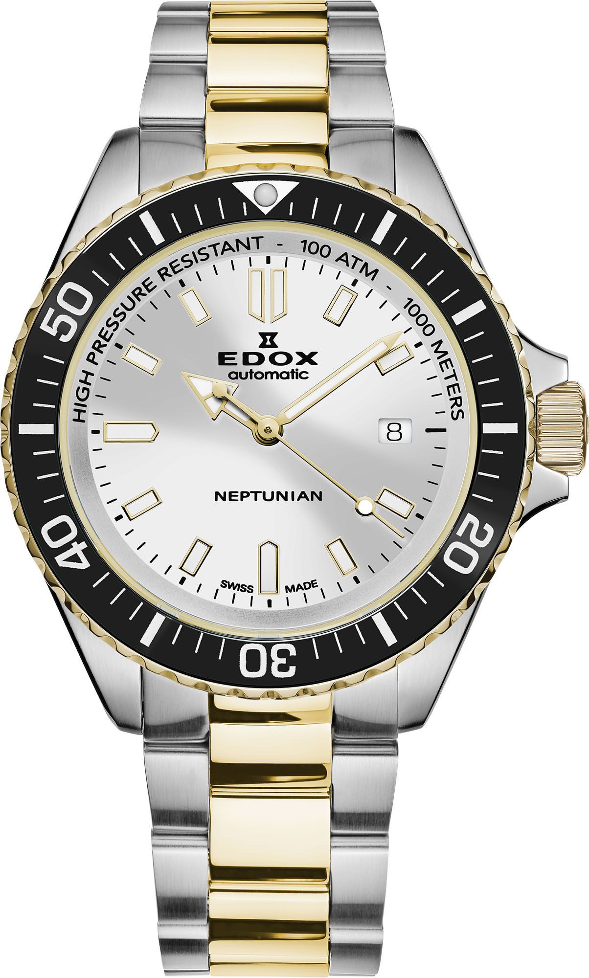 Edox Neptunian  Silver Dial 44 mm Automatic Watch For Men - 1