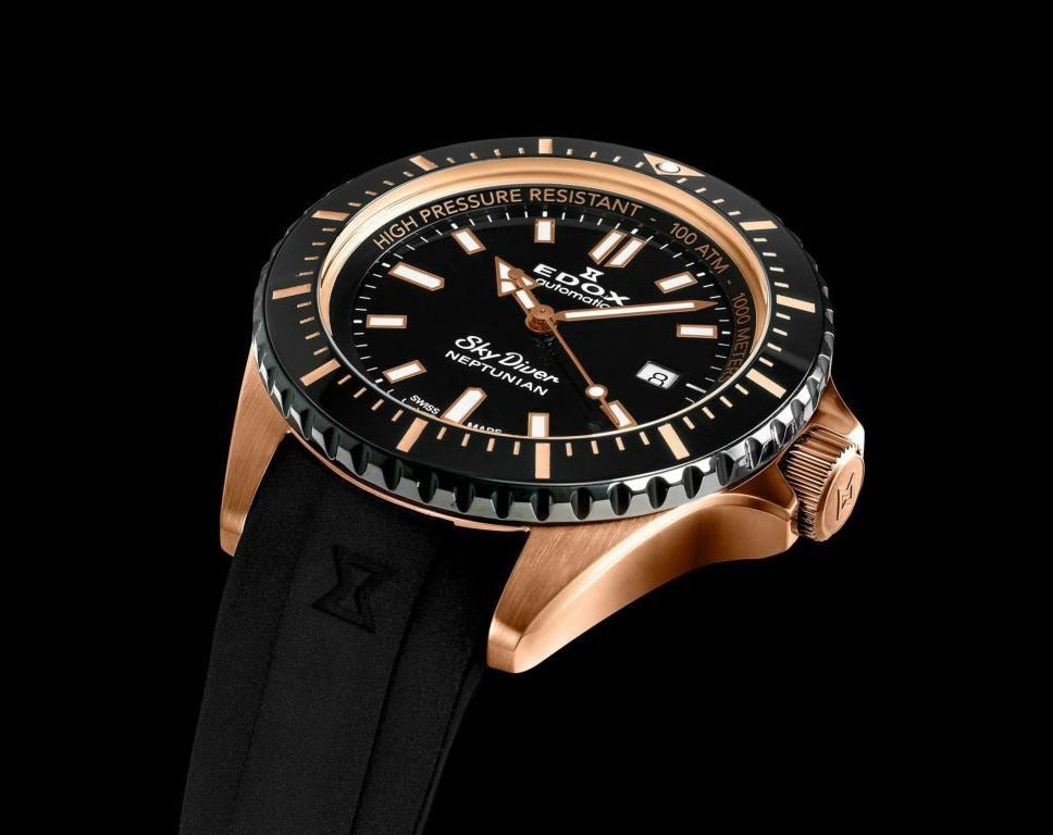 Edox Neptunian  Black Dial 44 mm Automatic Watch For Men - 5