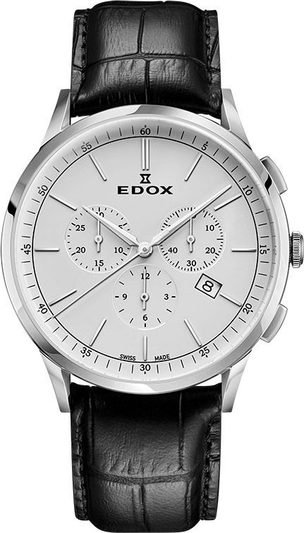 Edox Les Vauberts  Silver Dial 42 mm Quartz Watch For Men - 1