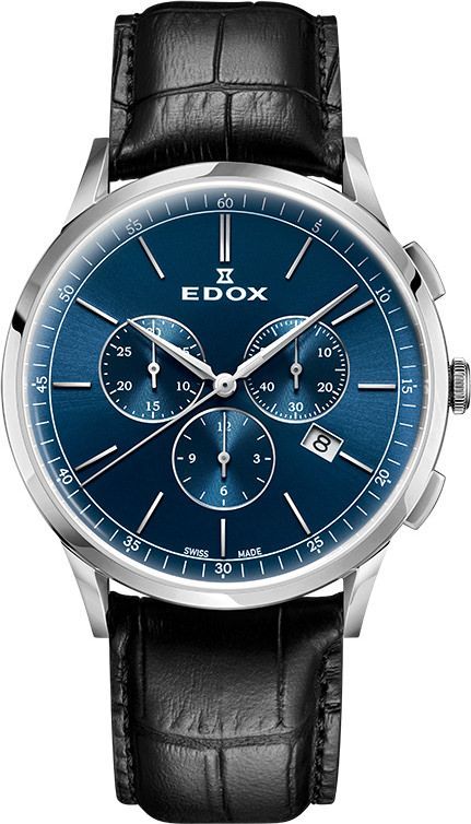 Edox Les Vauberts  Blue Dial 42 mm Quartz Watch For Men - 1