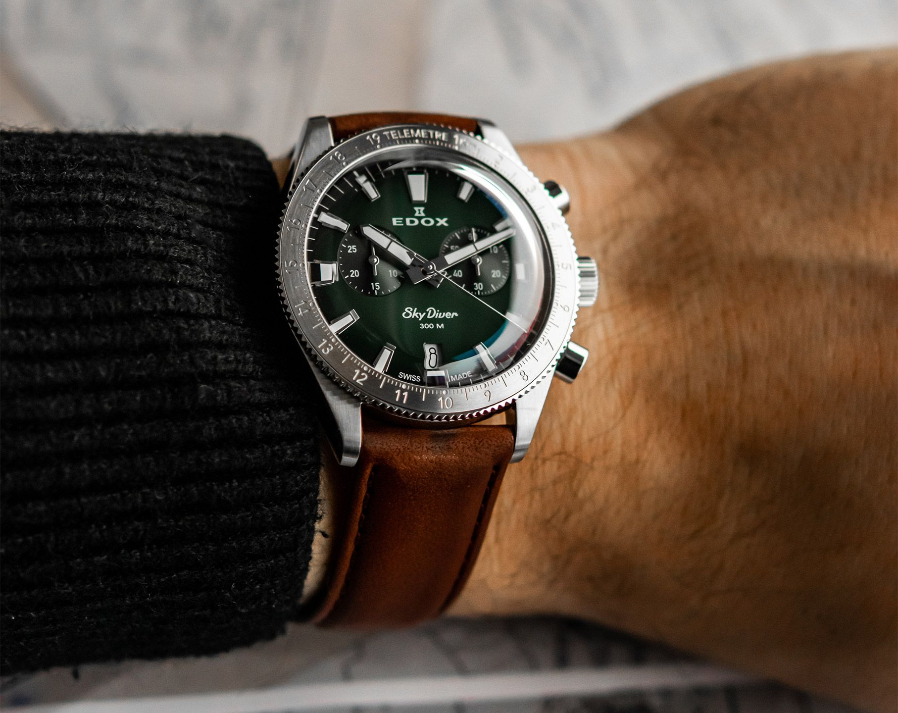 Edox SkyDiver Quartz Watch | 10116-3-VIDN