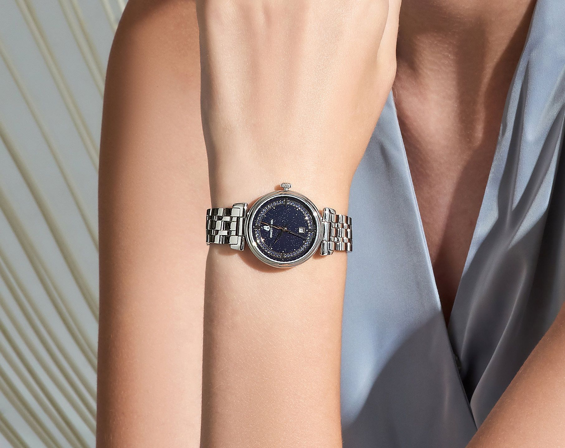 Ernest Borel Galaxy  Blue Dial 30 mm Quartz Watch For Women - 6