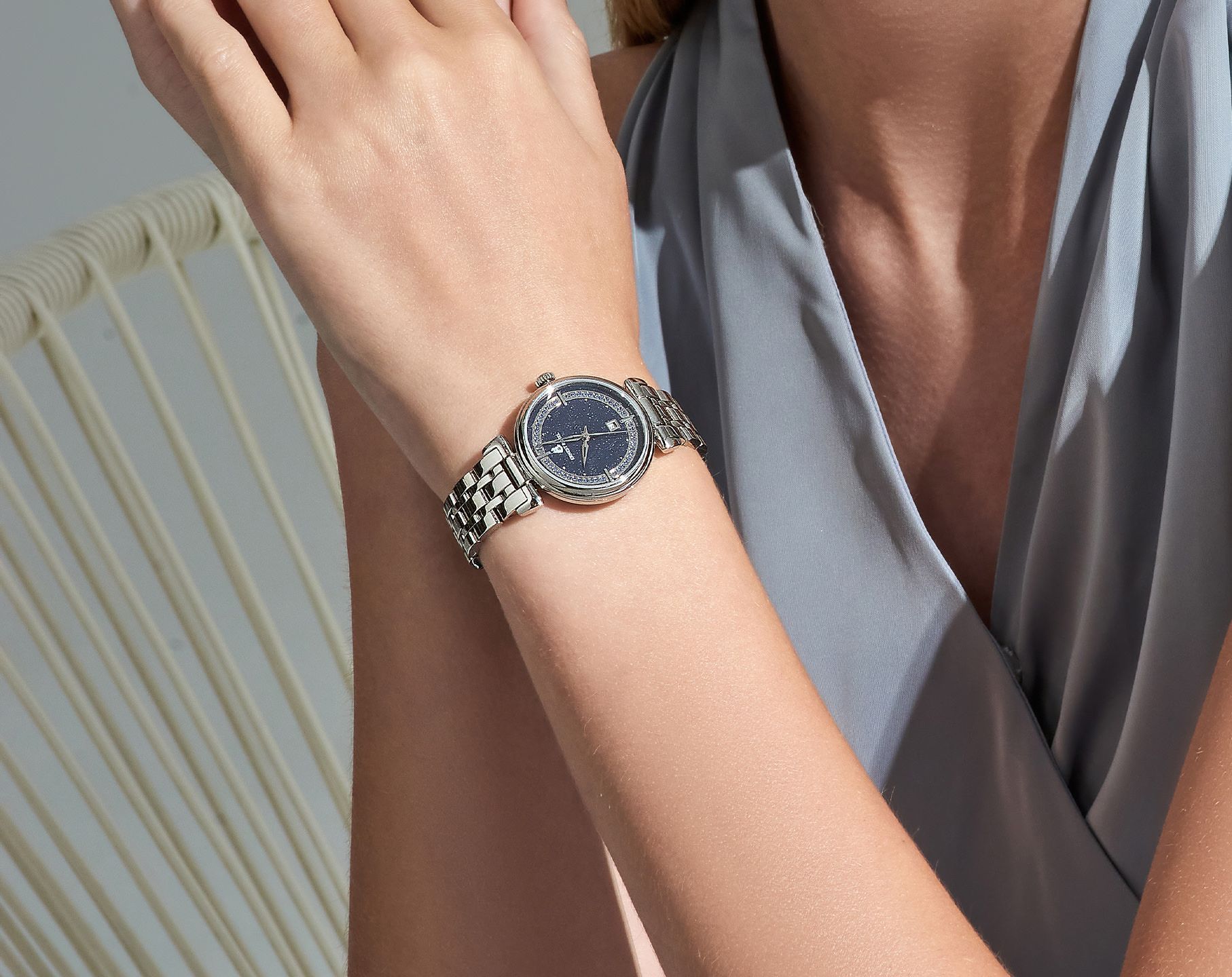 Ernest Borel Galaxy  Blue Dial 30 mm Quartz Watch For Women - 7