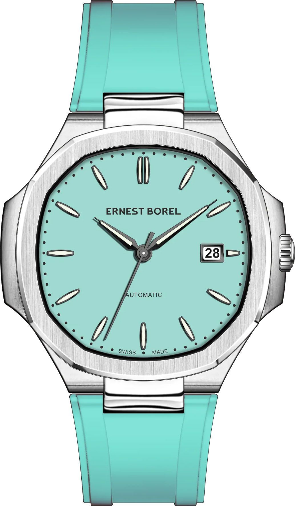 Ernest Borel Retro  Turquoise Dial 46.50 mm Automatic Watch For Men - 1