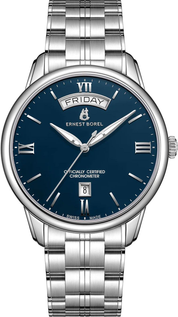 Ernest Borel Retro  Blue Dial 41 mm Automatic Watch For Men - 1
