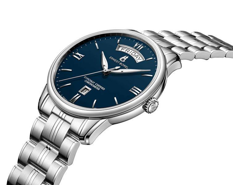 Ernest Borel Retro  Blue Dial 41 mm Automatic Watch For Men - 4