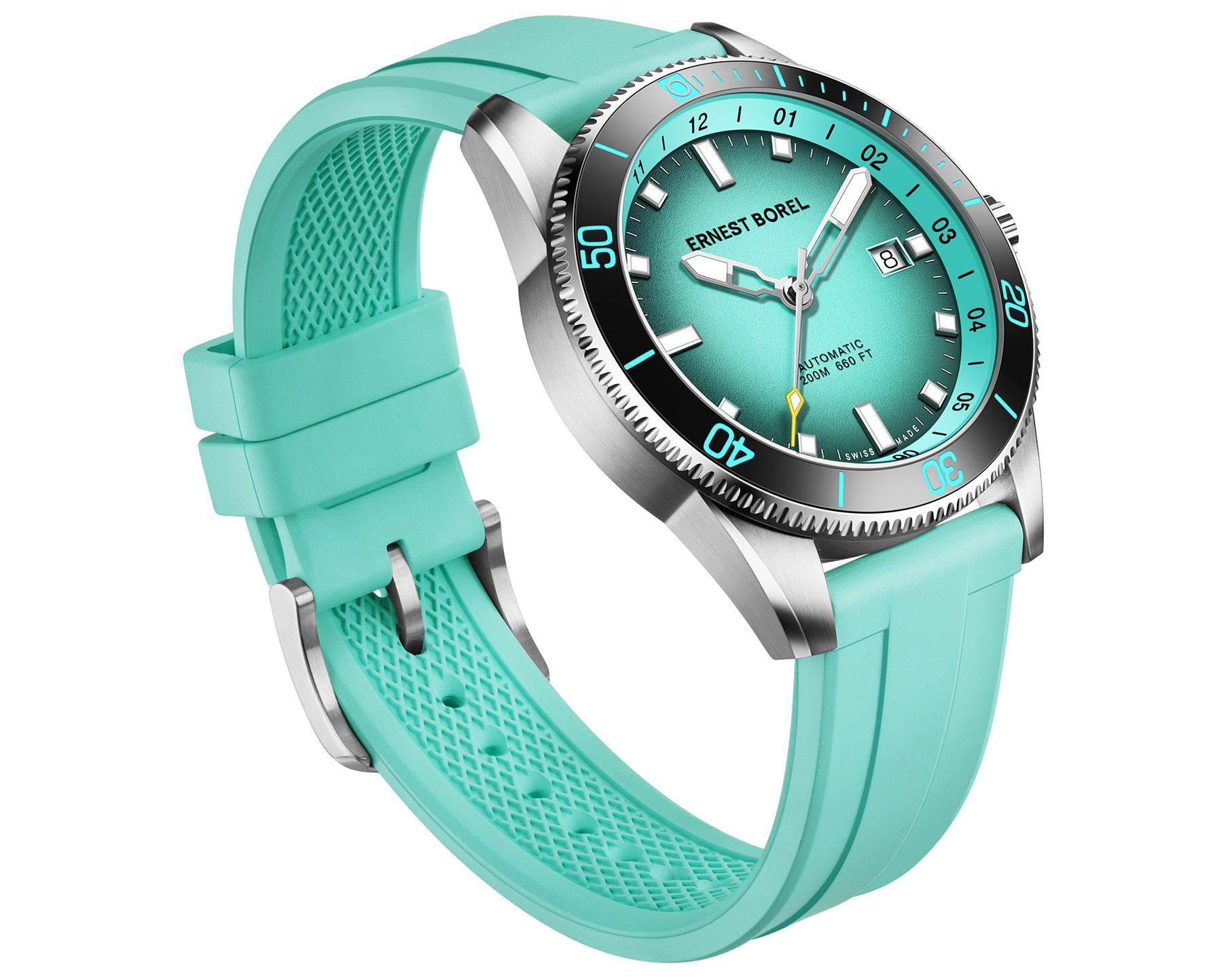 Ernest Borel Sage  Turquoise Dial 41 mm Automatic Watch For Men - 3