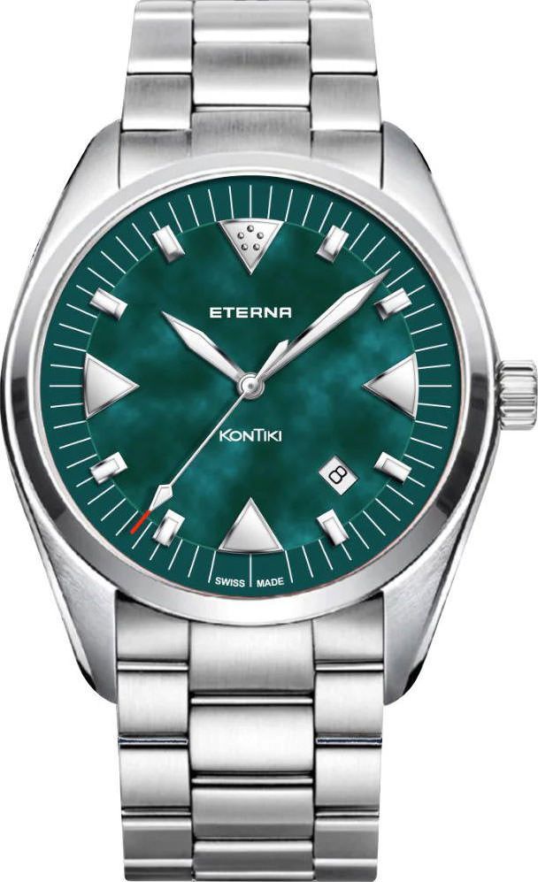 Eterna  42 mm Watch in Green Dial For Men - 1
