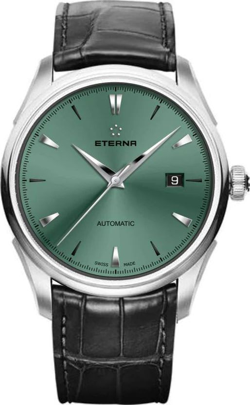 Eterna  41.5 mm Watch in Green Dial For Men - 1