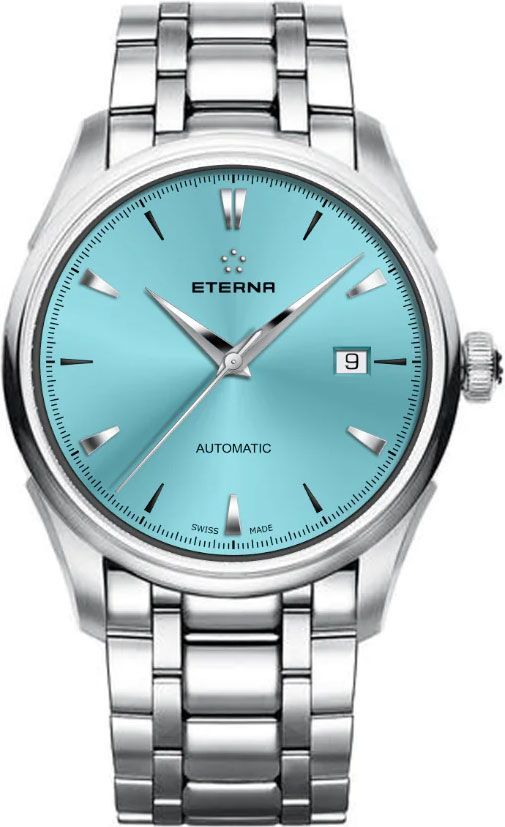 Eterna  41.5 mm Watch in Turquoise Dial For Men - 1