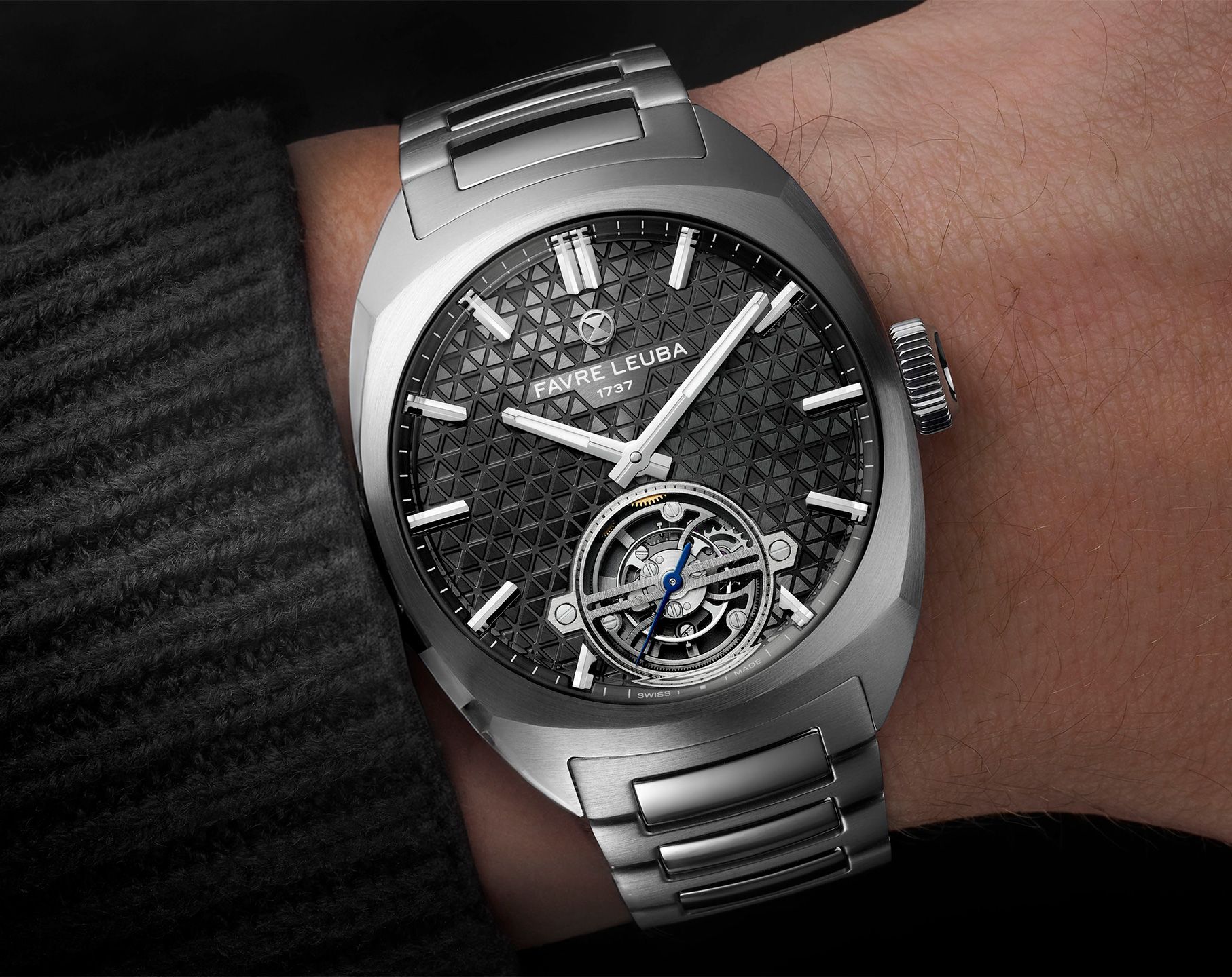 Favre Leuba Chief Chief Tourbillon Black Dial 41 mm Manual Winding Watch For Men - 4