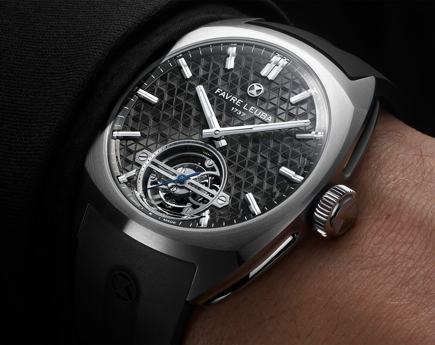 Favre Leuba Chief Chief Tourbillon Black Dial 41 mm Manual Winding Watch For Men - 8