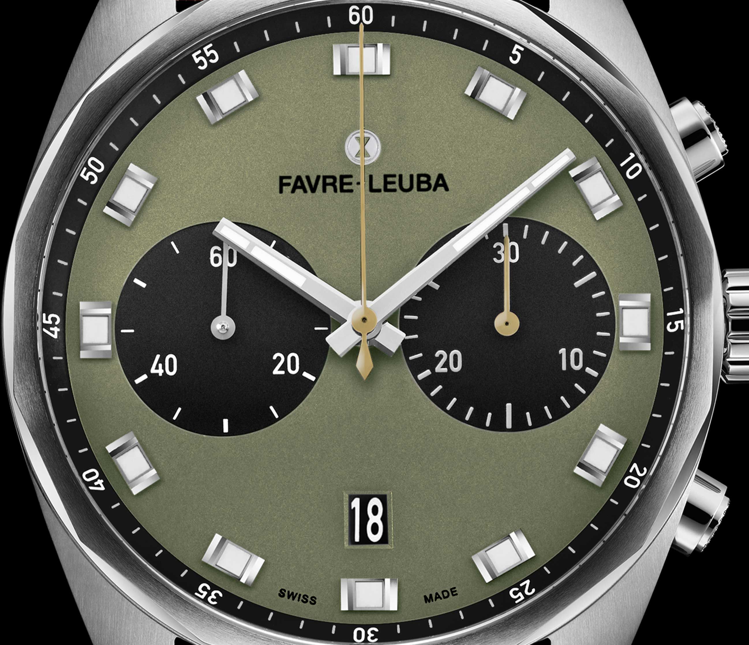 Favre Leuba Sky Chief Chronograph  Green Dial 43 mm Automatic Watch For Men - 8