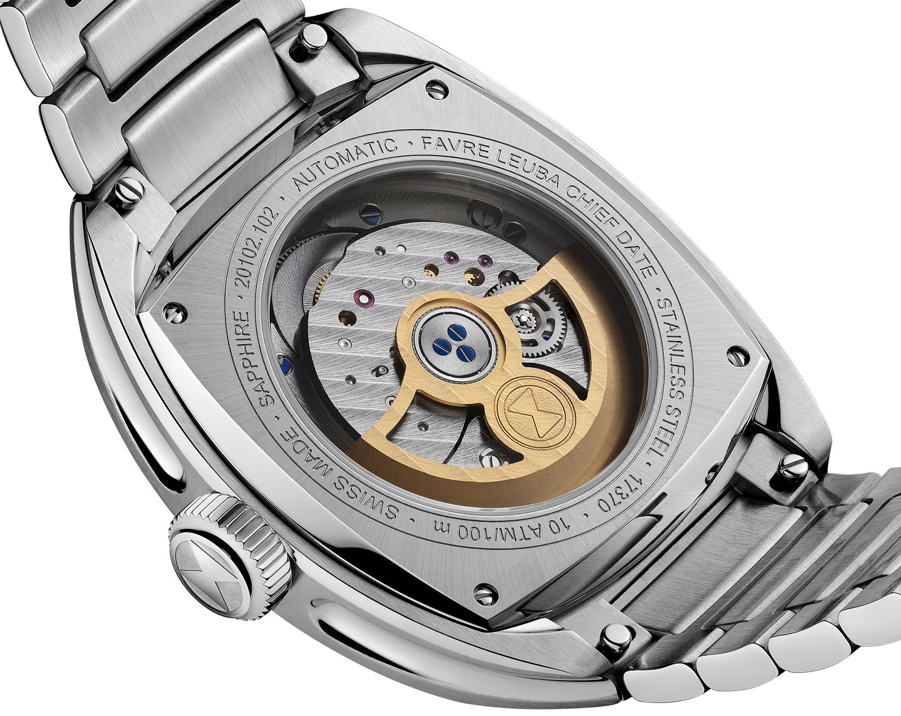 Favre Leuba Chief Chief Date Black Dial 40 mm Automatic Watch For Men - 10