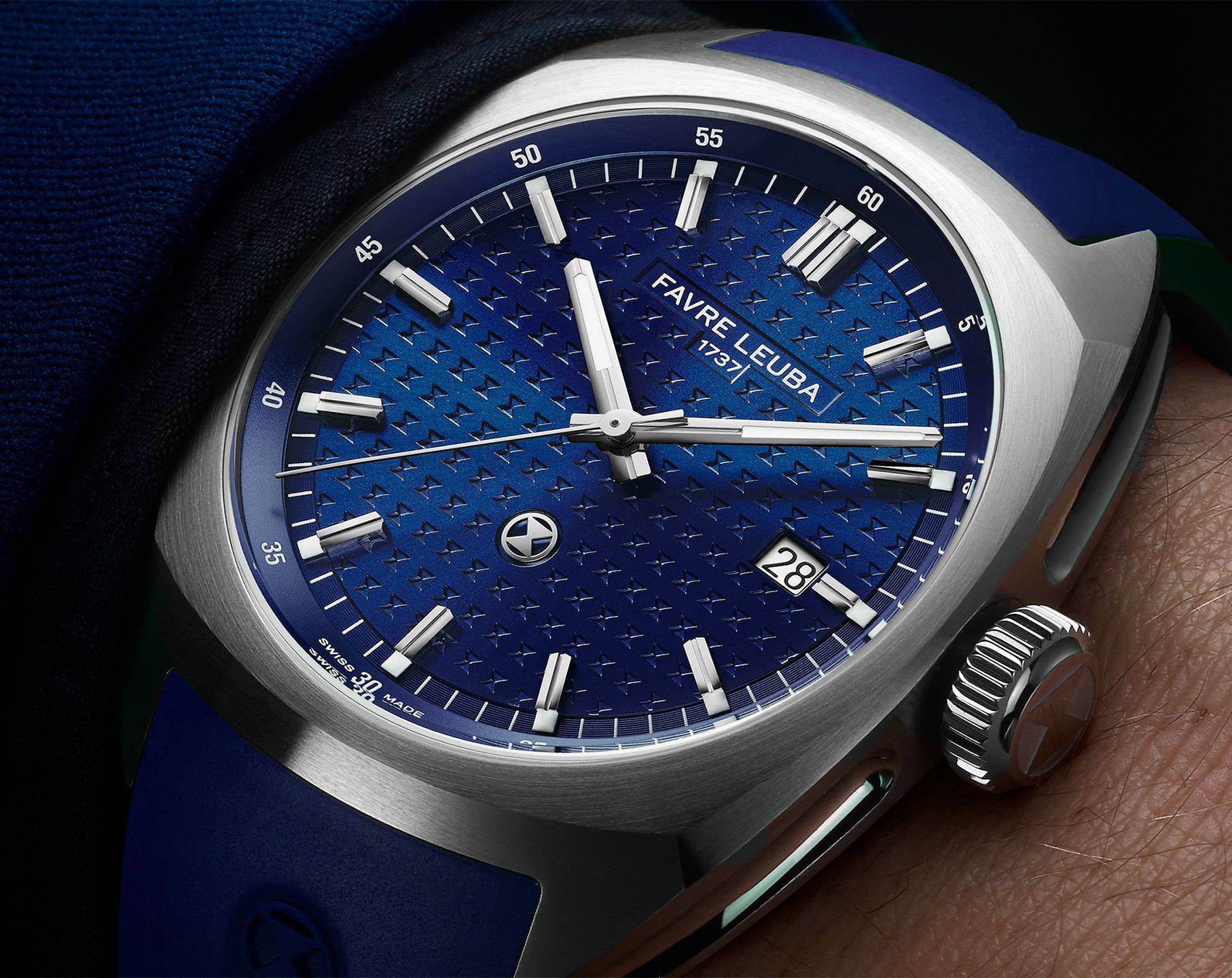 Favre Leuba Chief Chief Date Blue Dial 40 mm Automatic Watch For Men - 2
