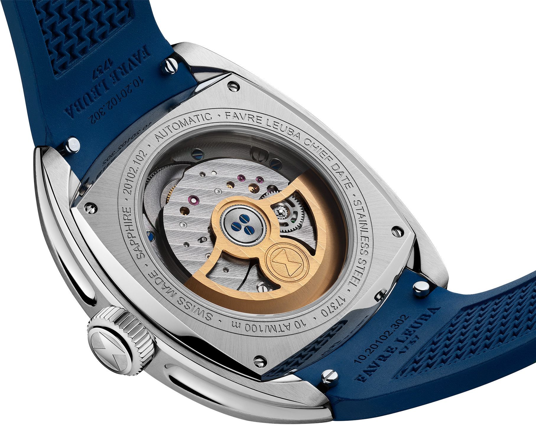 Favre Leuba Chief Chief Date Blue Dial 40 mm Automatic Watch For Men - 8