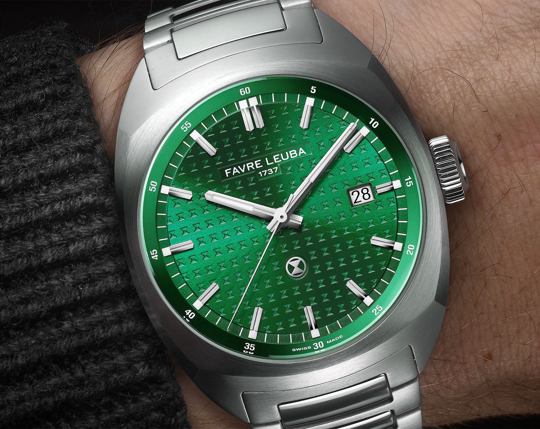Favre Leuba Chief Chief Date Green Dial 40 mm Automatic Watch For Men - 3
