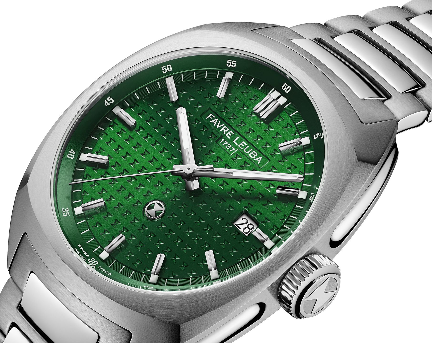 Favre Leuba Chief Chief Date Green Dial 40 mm Automatic Watch For Men - 7