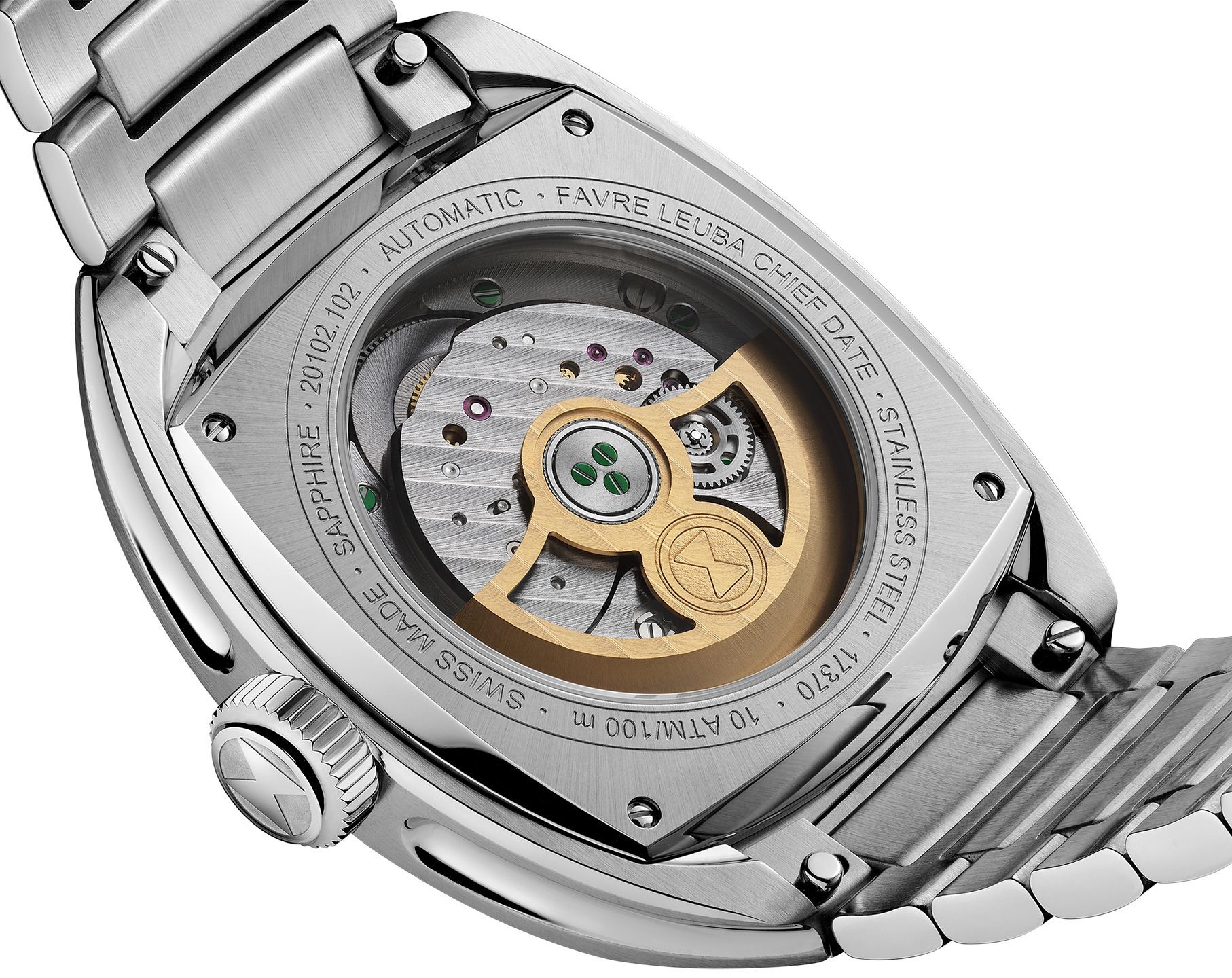 Favre Leuba Chief Chief Date Green Dial 40 mm Automatic Watch For Men - 9