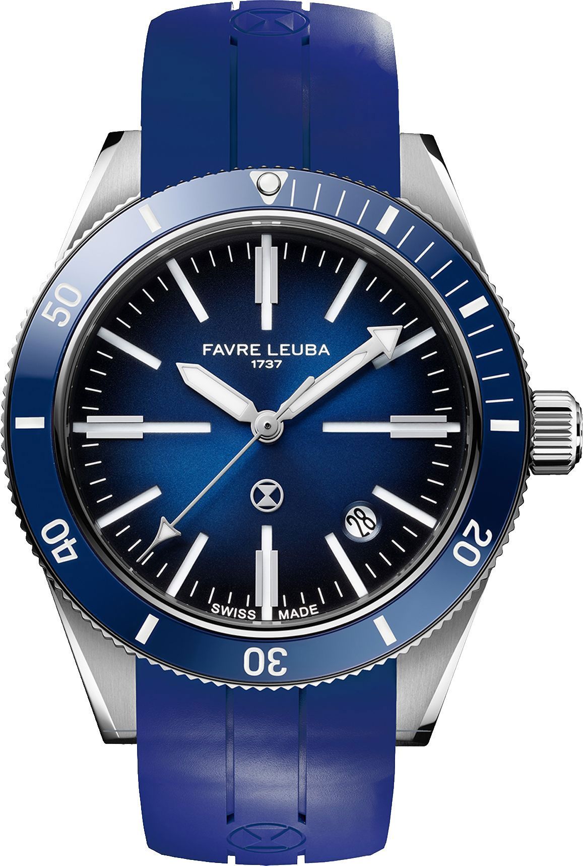 Favre Leuba Deep Blue Deep Blue Renaissance Blue Dial 40 mm Automatic Watch For Men - 1
