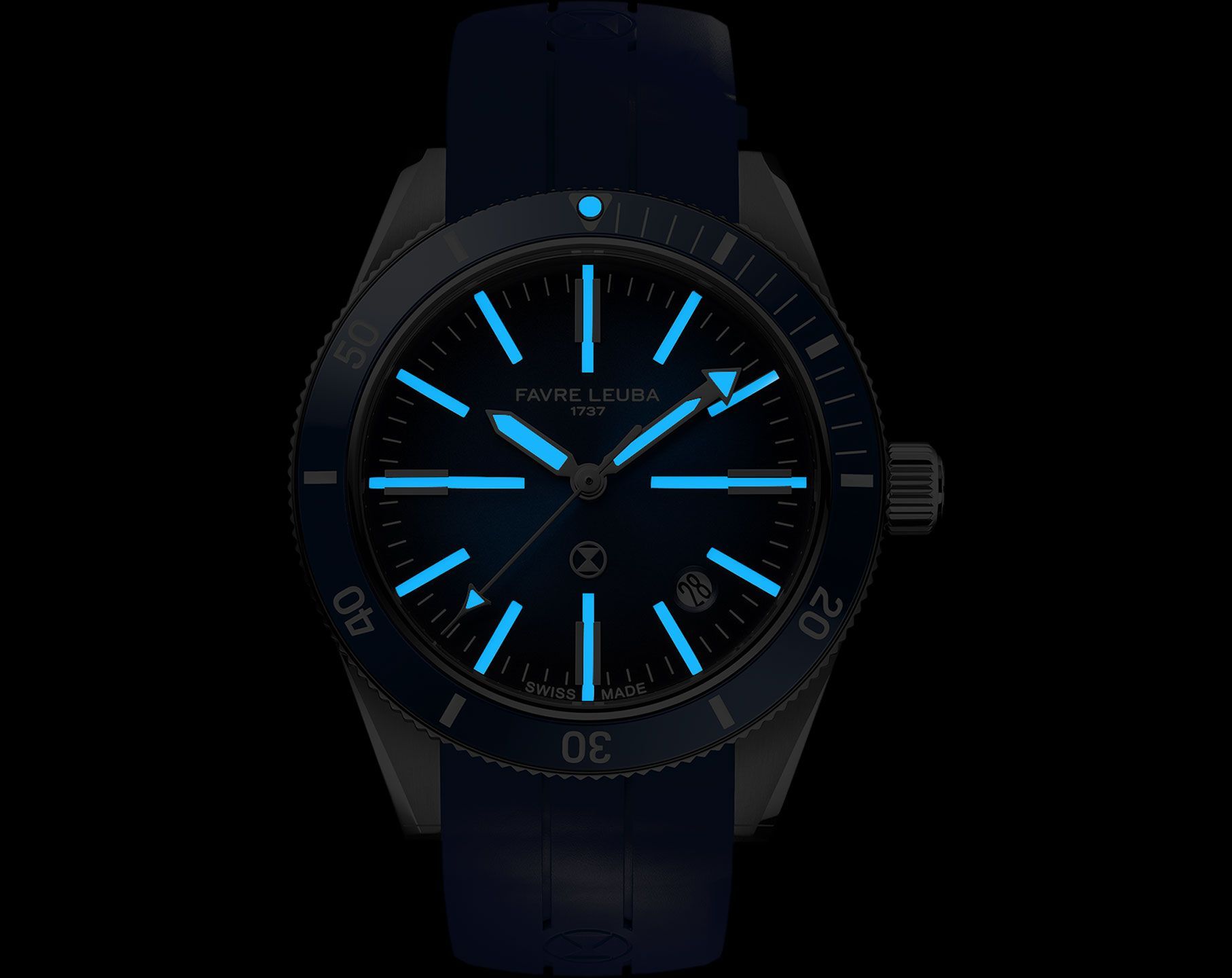 Favre Leuba Deep Blue Deep Blue Renaissance Blue Dial 40 mm Automatic Watch For Men - 6