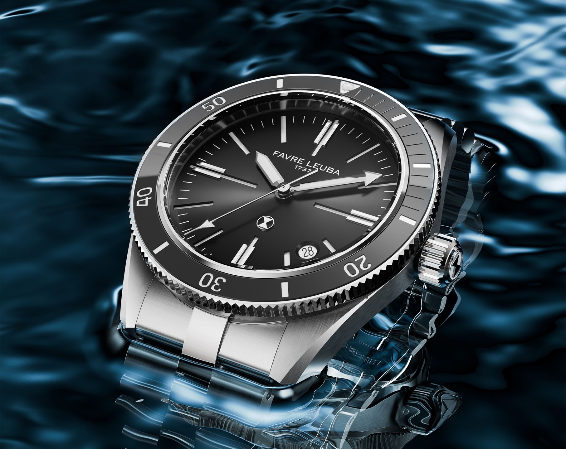 Favre Leuba Deep Blue Deep Blue Renaissance Grey Dial 40 mm Automatic Watch For Men - 3