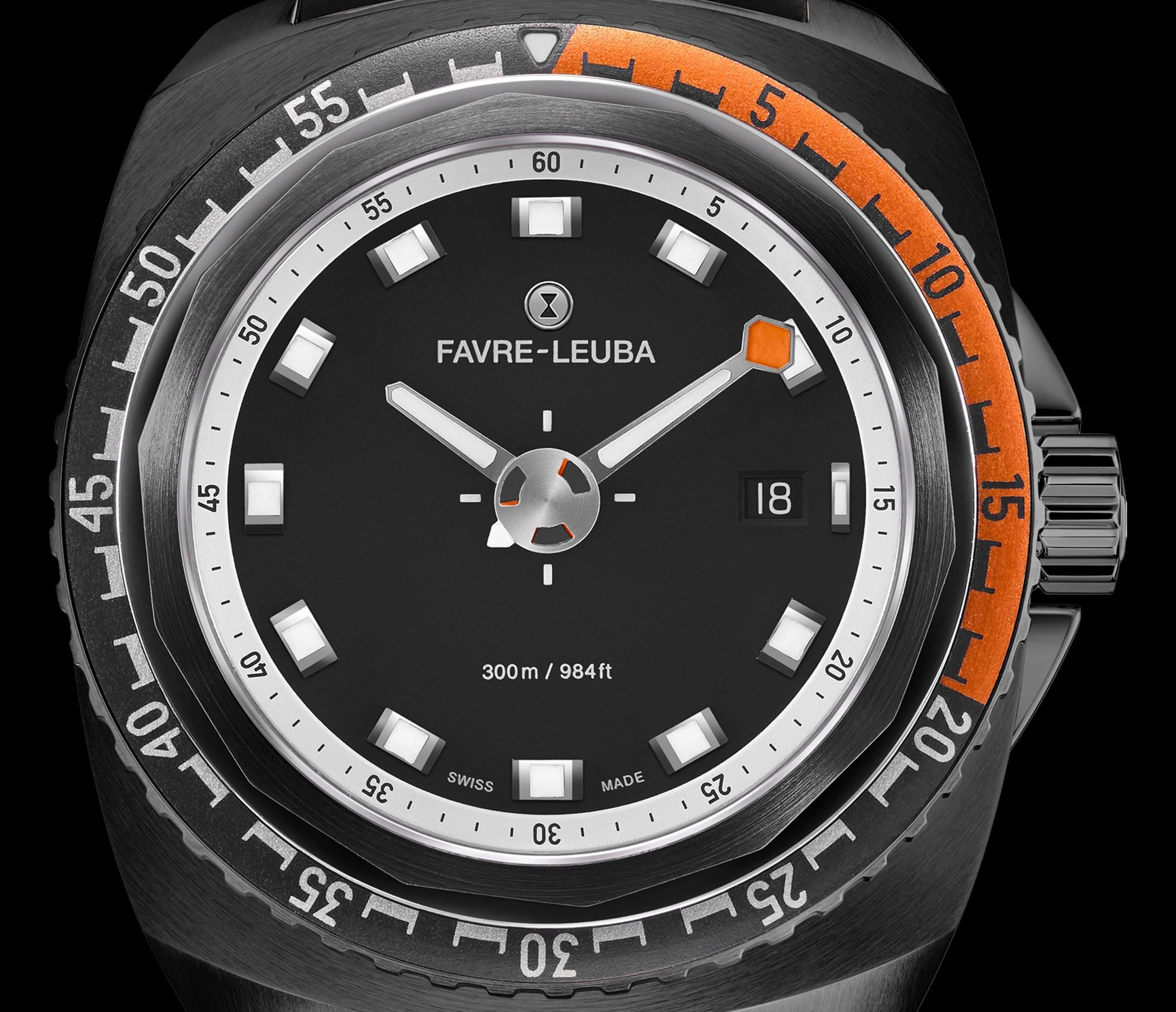 Favre Leuba Raider Deep Blue  Black Dial 44 mm Automatic Watch For Men - 6