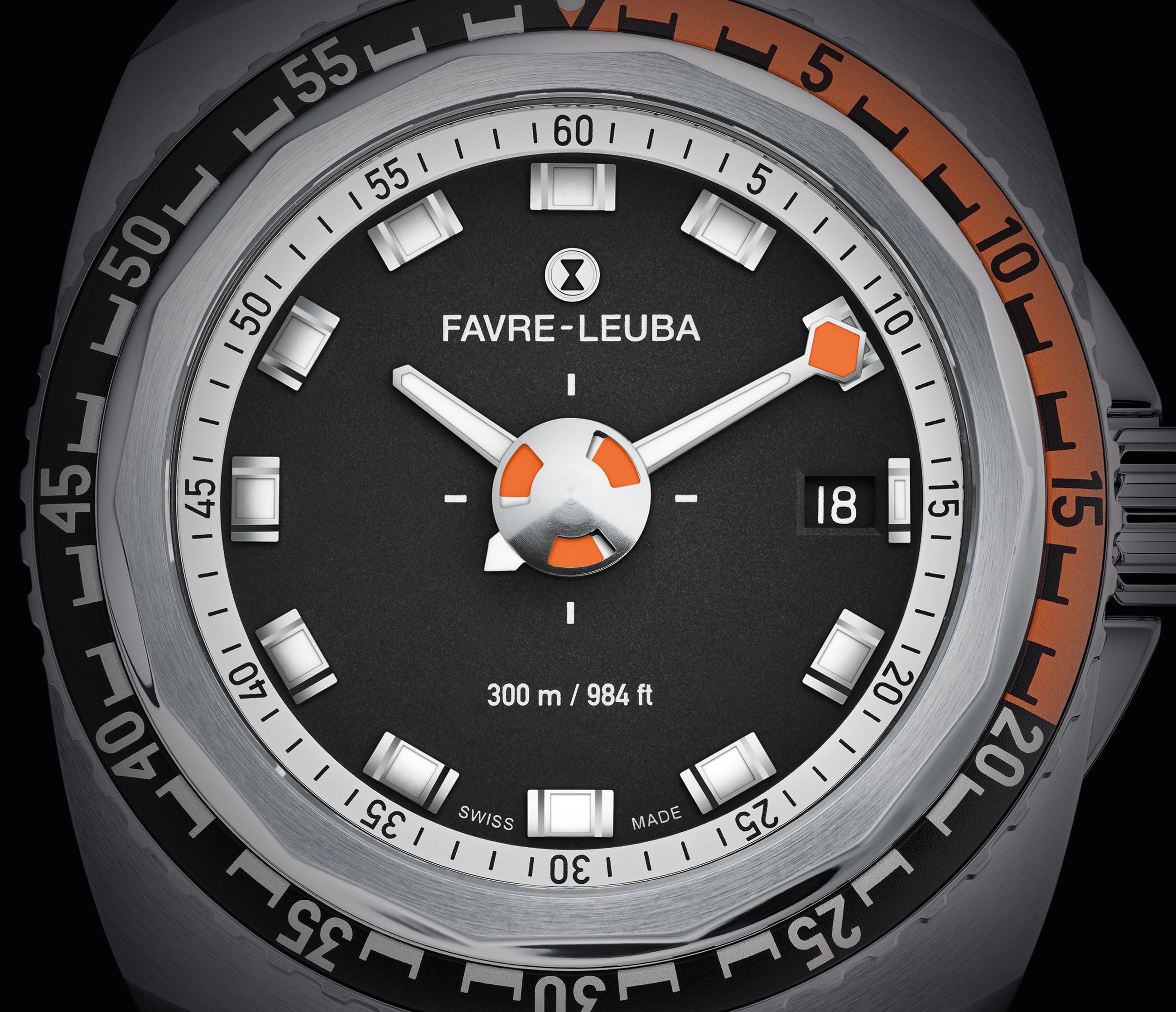 Favre Leuba Raider Deep Blue  Black Dial 41 mm Automatic Watch For Men - 9