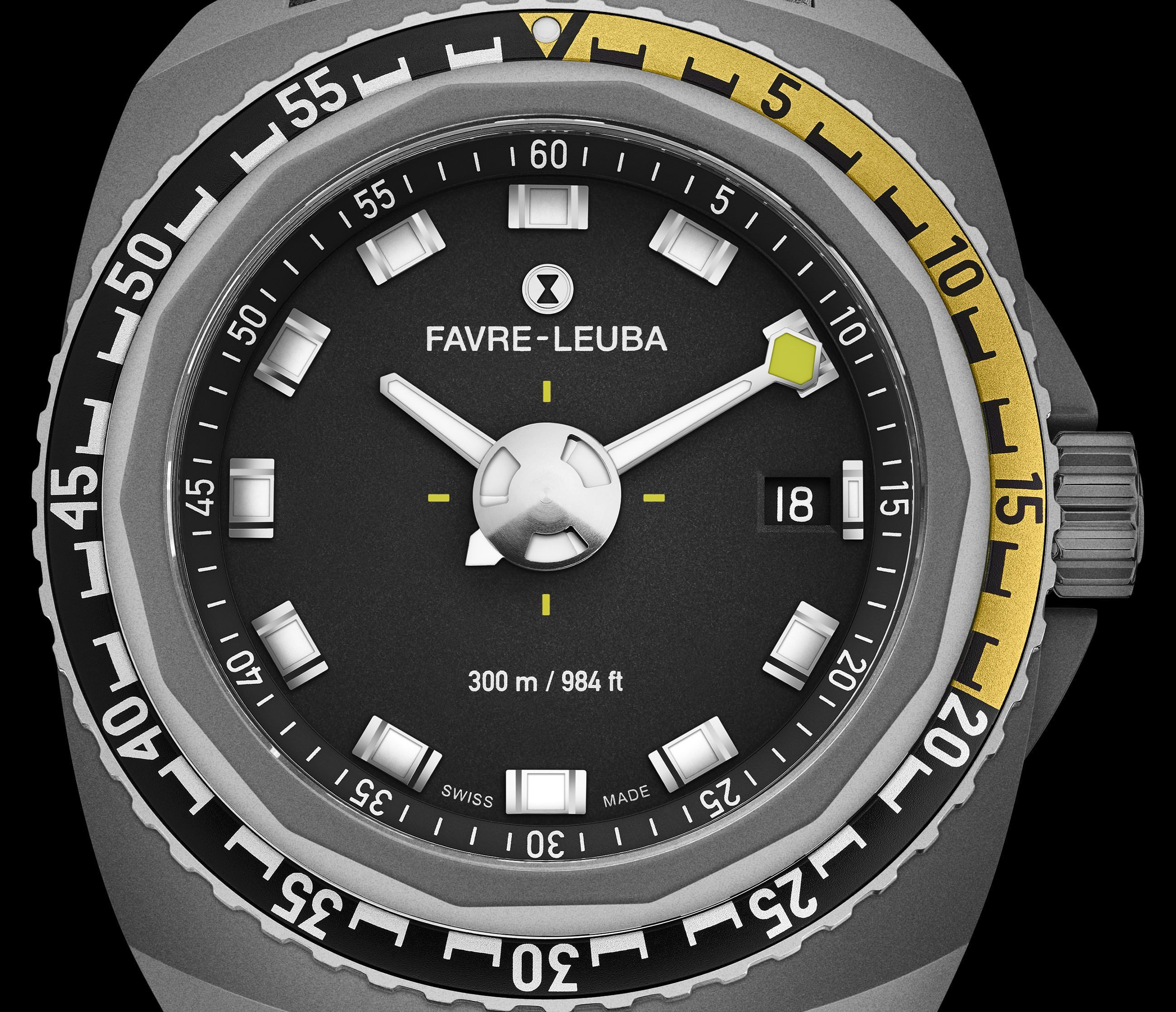 Favre Leuba Raider Deep Blue  Black Dial 41 mm Automatic Watch For Men - 5