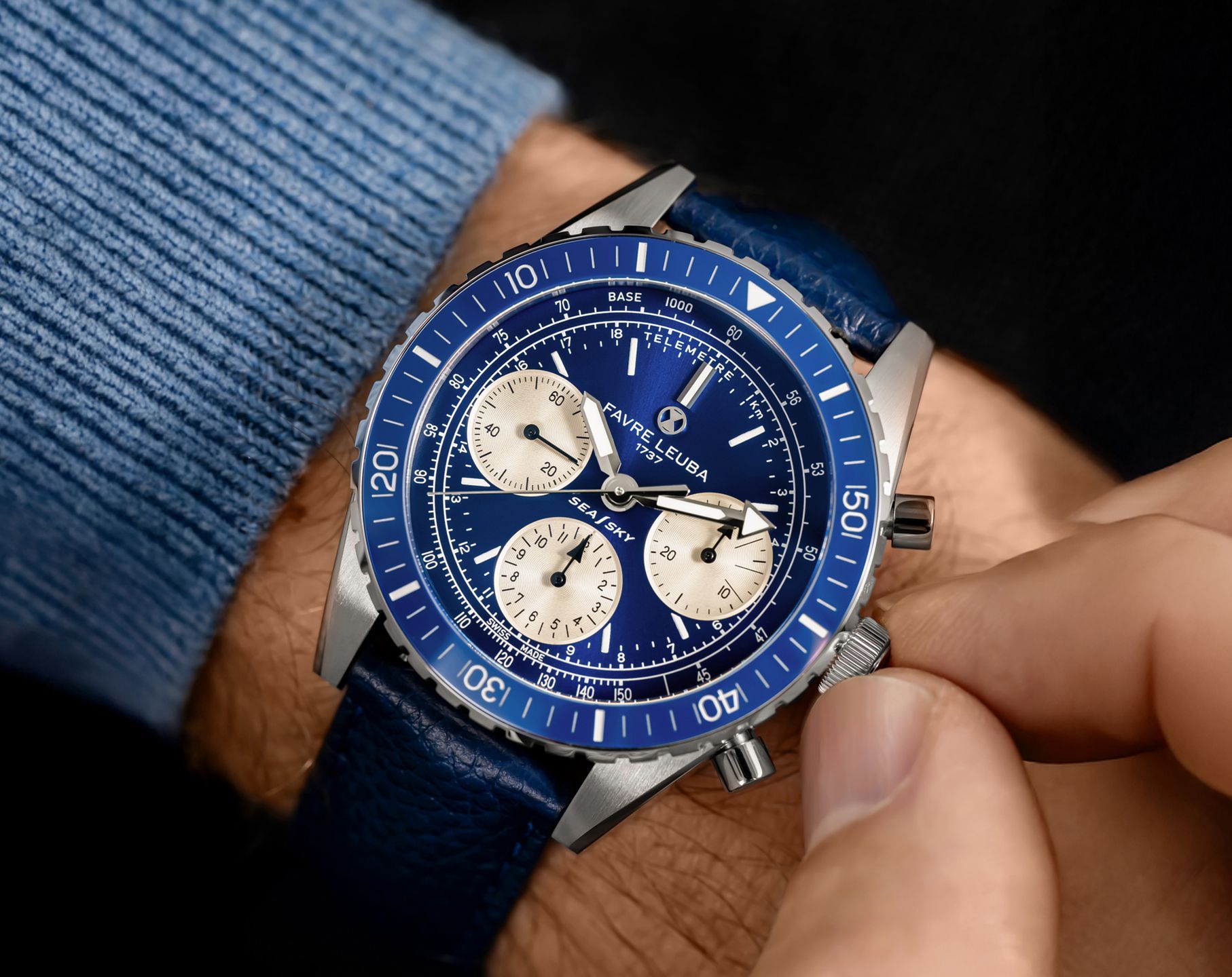 Favre Leuba Sea Sky Sea Sky Revival Blue Dial 40 mm Automatic Watch For Men - 2