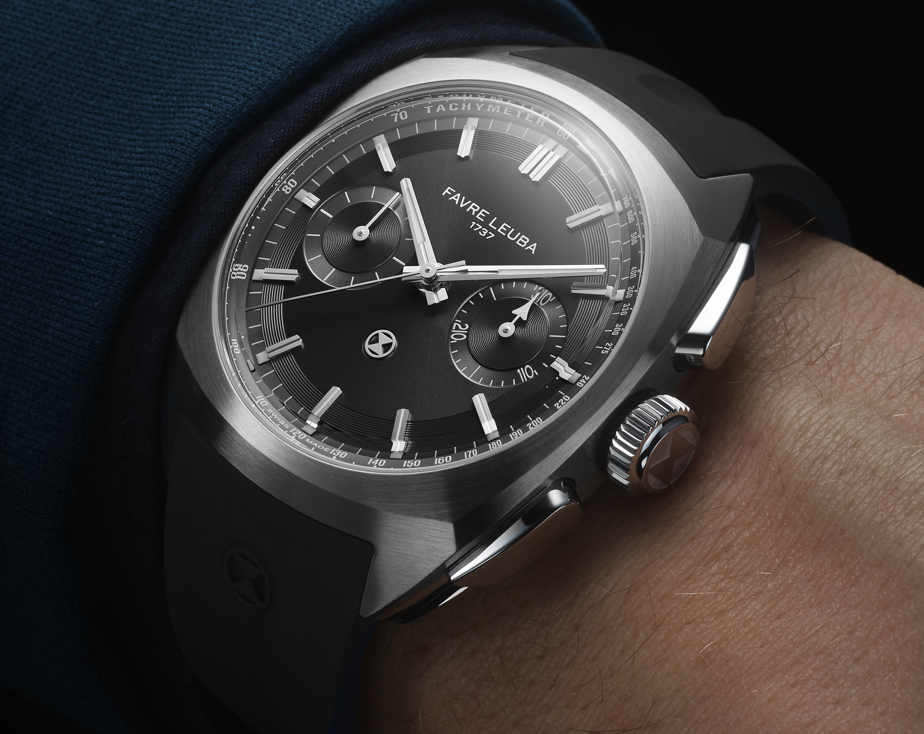 Favre Leuba Chief Chief Chronograph Black Dial 41 mm Automatic Watch For Men - 3