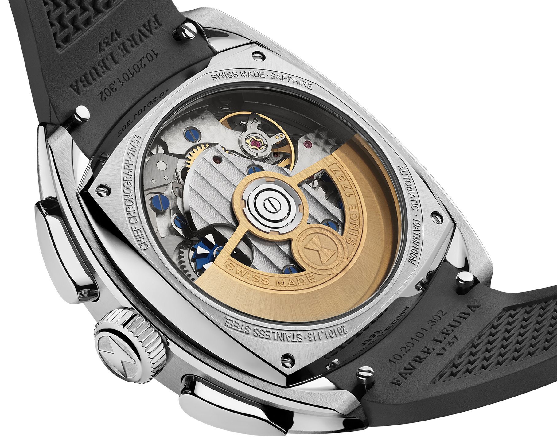 Favre Leuba Chief Chief Chronograph Black Dial 41 mm Automatic Watch For Men - 10
