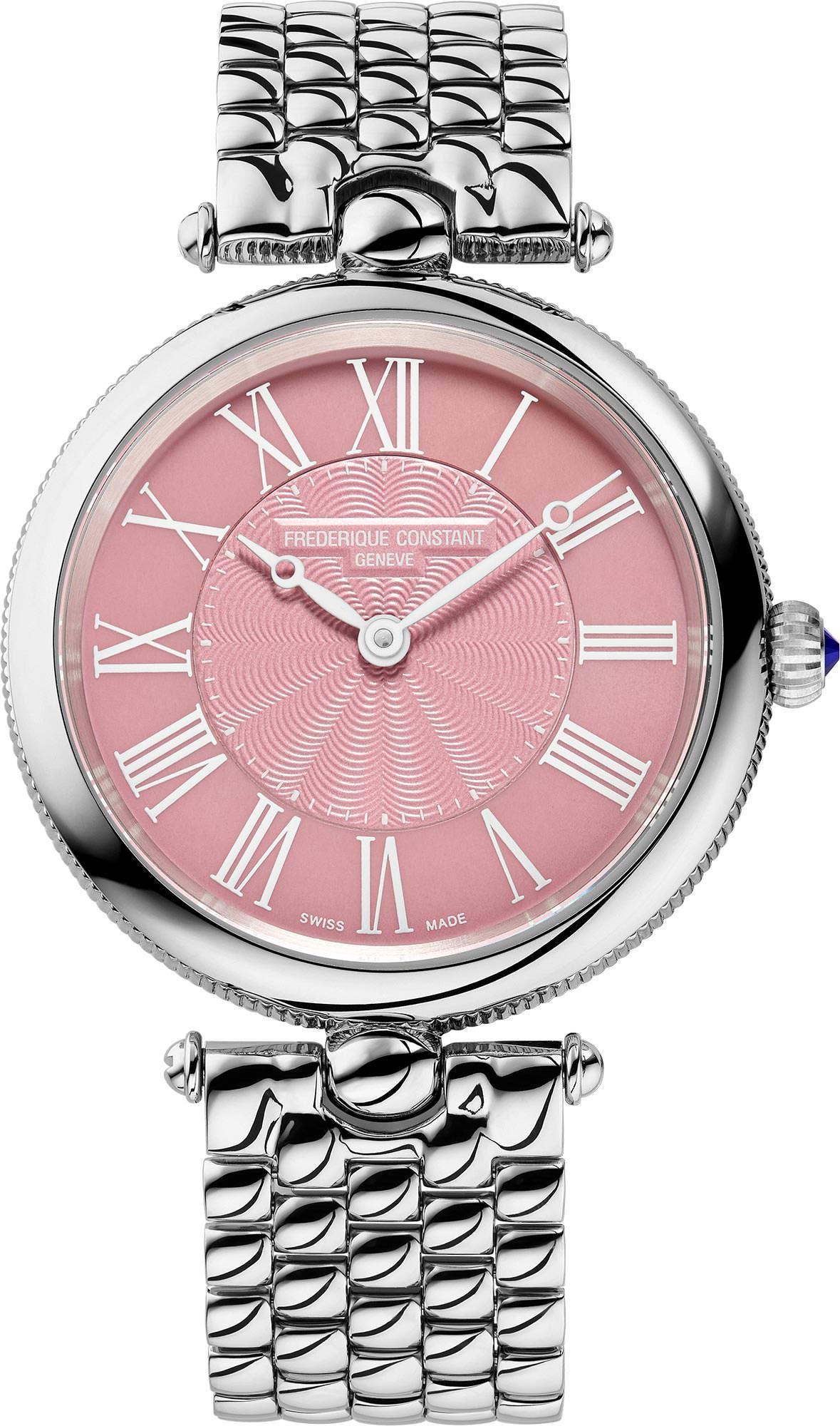 Frederique Constant Classics Classics Art Déco Round Pink Dial 30 mm Quartz Watch For Women - 1