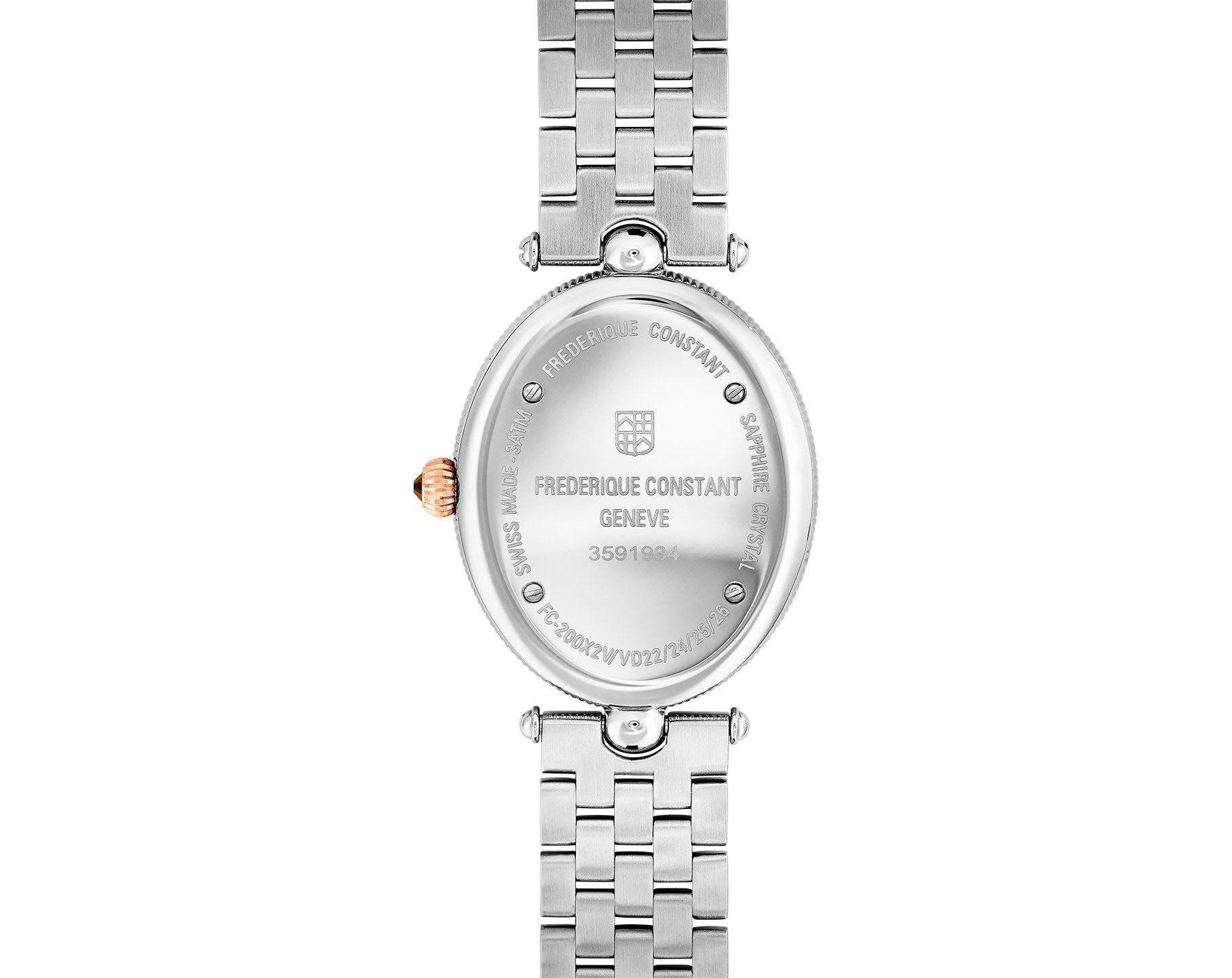 Frederique Constant Classics Classics Art Déco Oval Silver Dial 25 mm Quartz Watch For Women - 3
