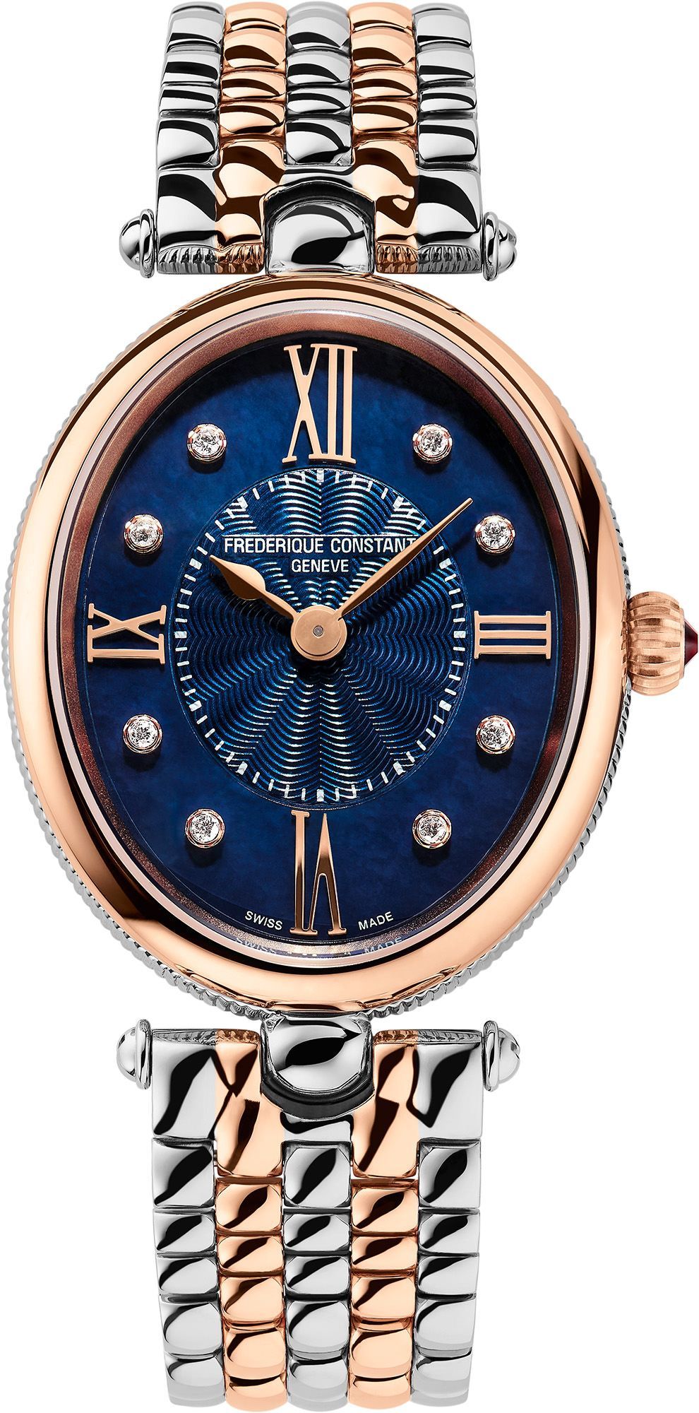 Frederique Constant Classics Classics Art Déco Oval Blue Dial 25 mm Quartz Watch For Women - 1