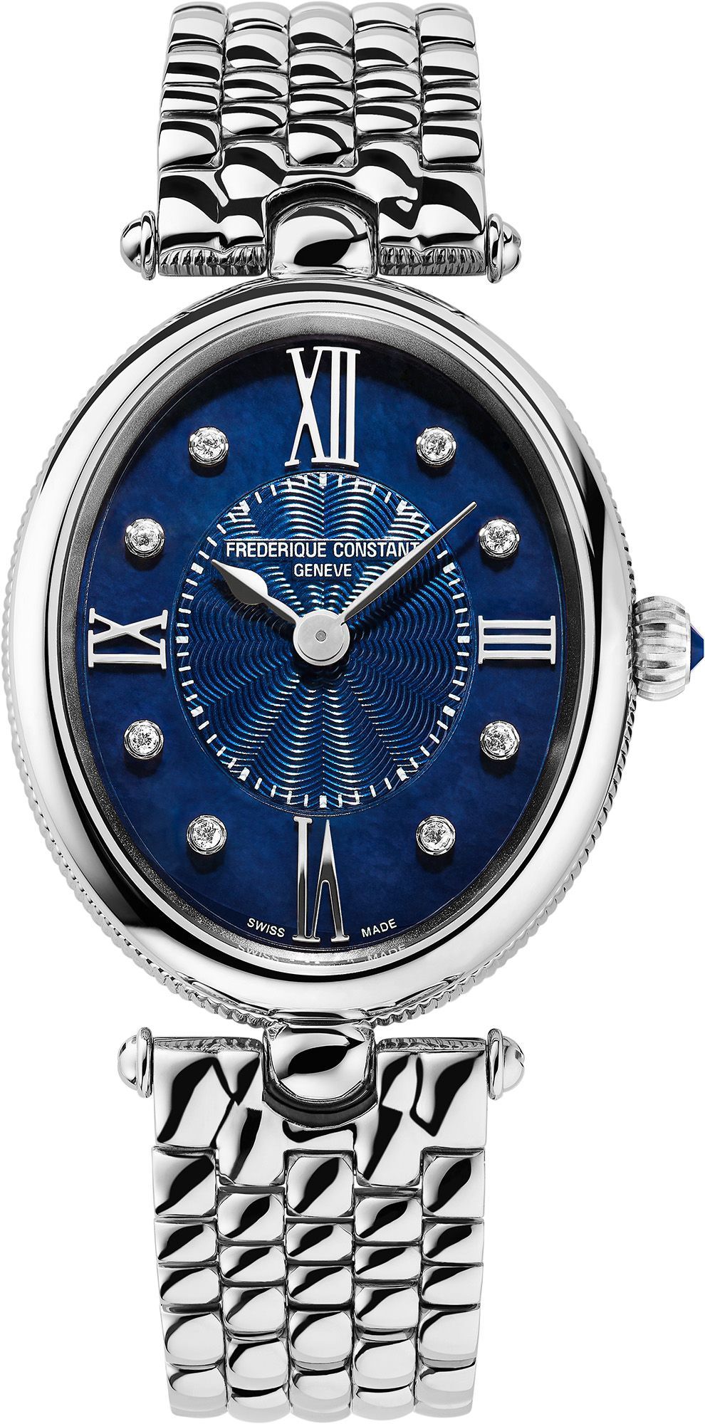 Frederique Constant Classics Classics Art Déco Oval Blue Dial 25 mm Quartz Watch For Women - 1