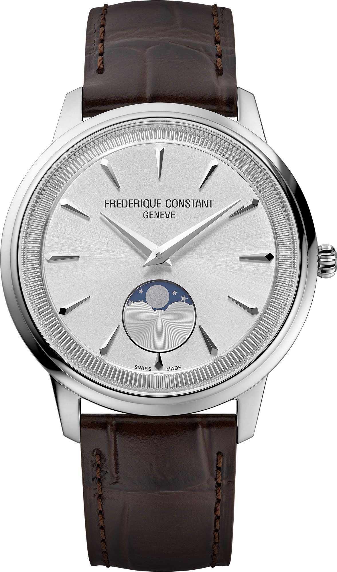 Frederique Constant Classics Moneta Moonphase 37 mm Watch in Silver Dial