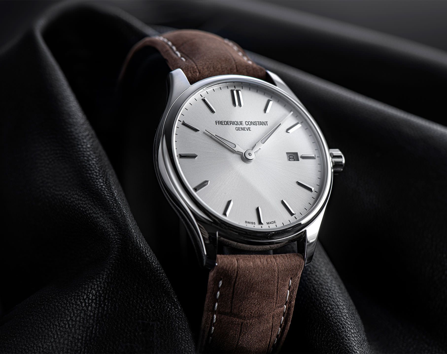 Frederique constant classics sale silver dial men's watch