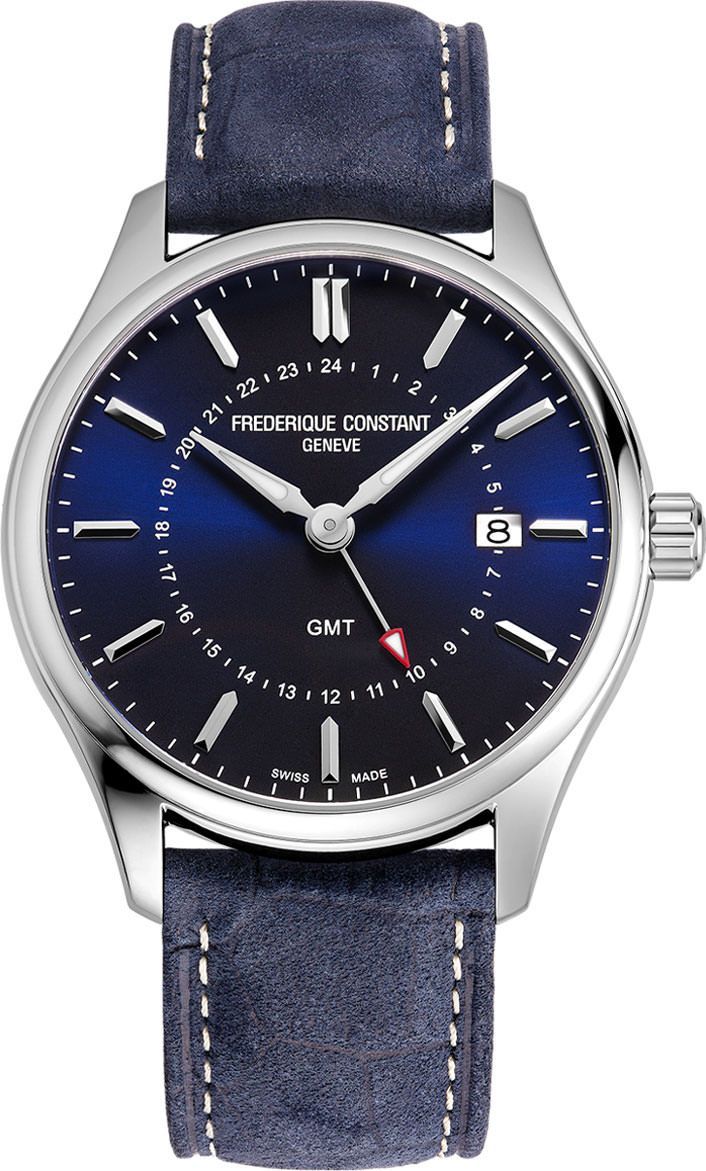 Frederique Constant Classics Classics Quartz GMT Blue Dial 40 mm Quartz Watch For Men - 1