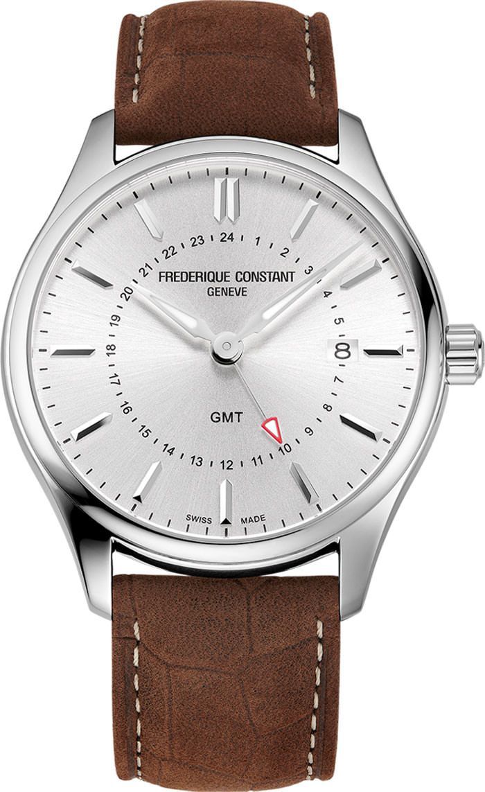 Frederique Constant Classics Classics Quartz GMT Silver Dial 40 mm Quartz Watch For Men - 1