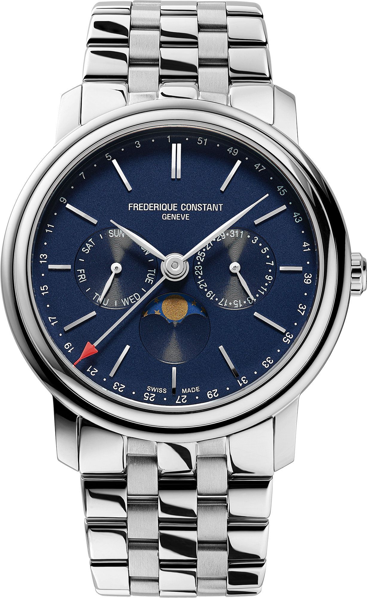 Frederique Constant Classics Classics Index Business Timer Blue Dial 40 mm Quartz Watch For Men - 1