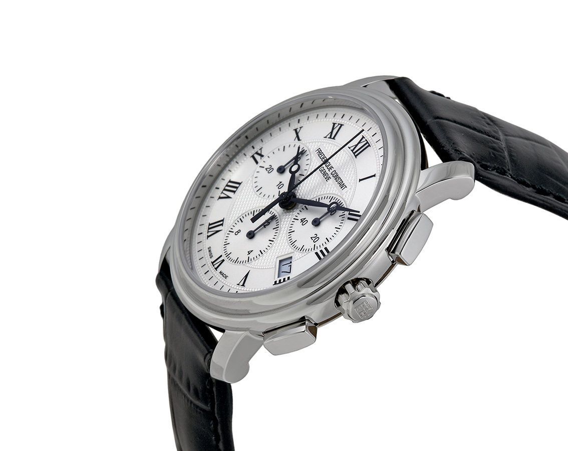 Frederique Constant Classics Quartz Chronograph 40 mm Watch in Silver Dial For Men - 3