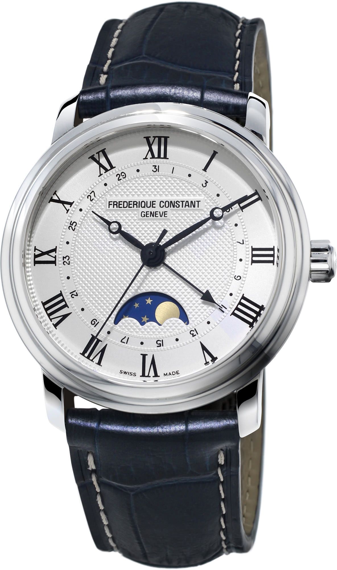 Frederique Constant Moonphase 40 mm Watch in Silver Dial For Men - 1