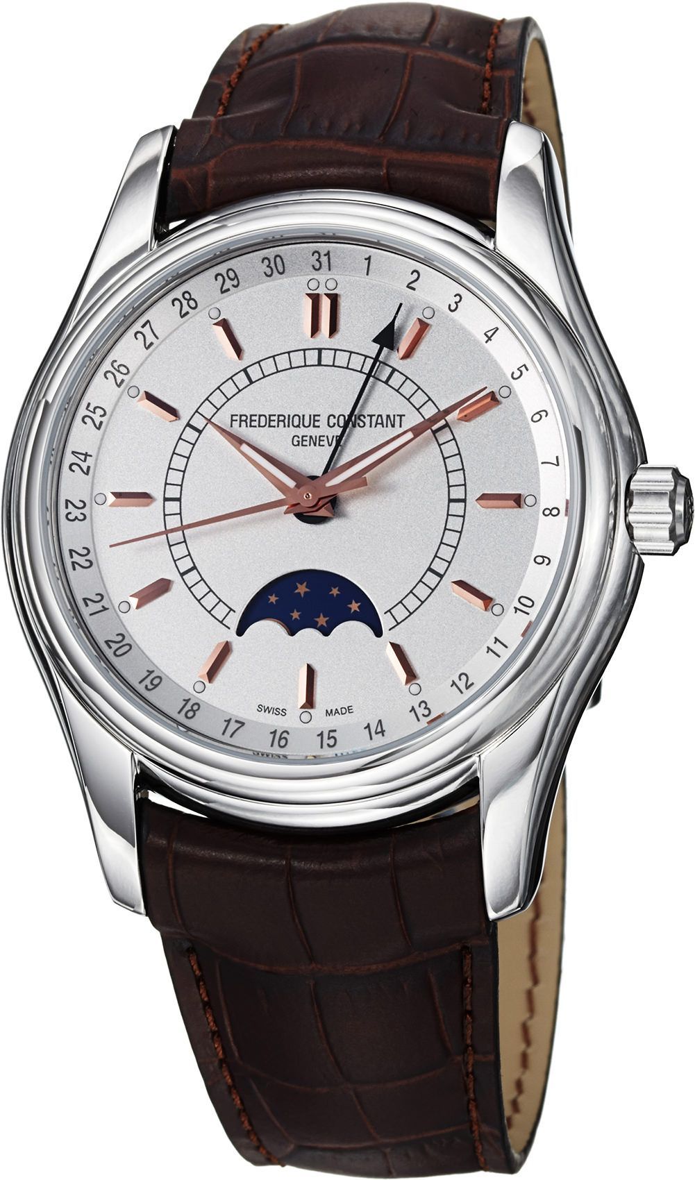 Frederique Constant Classics Moontimer Silver Dial 43 mm Automatic Watch For Men - 1