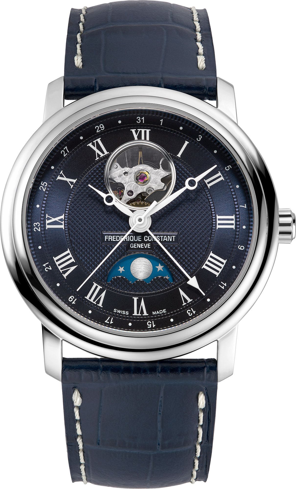 Frederique Constant Classics Classics Heart Beat Moonphase Date Blue Dial 40 mm Automatic Watch For Men - 1