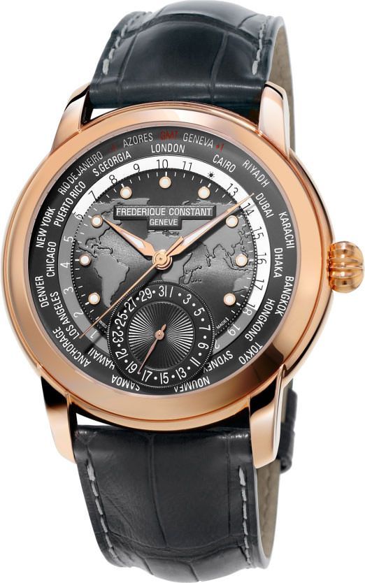 Frederique Constant Classics Classic Worldtimer Anthracite Dial 42 mm Automatic Watch For Men - 1