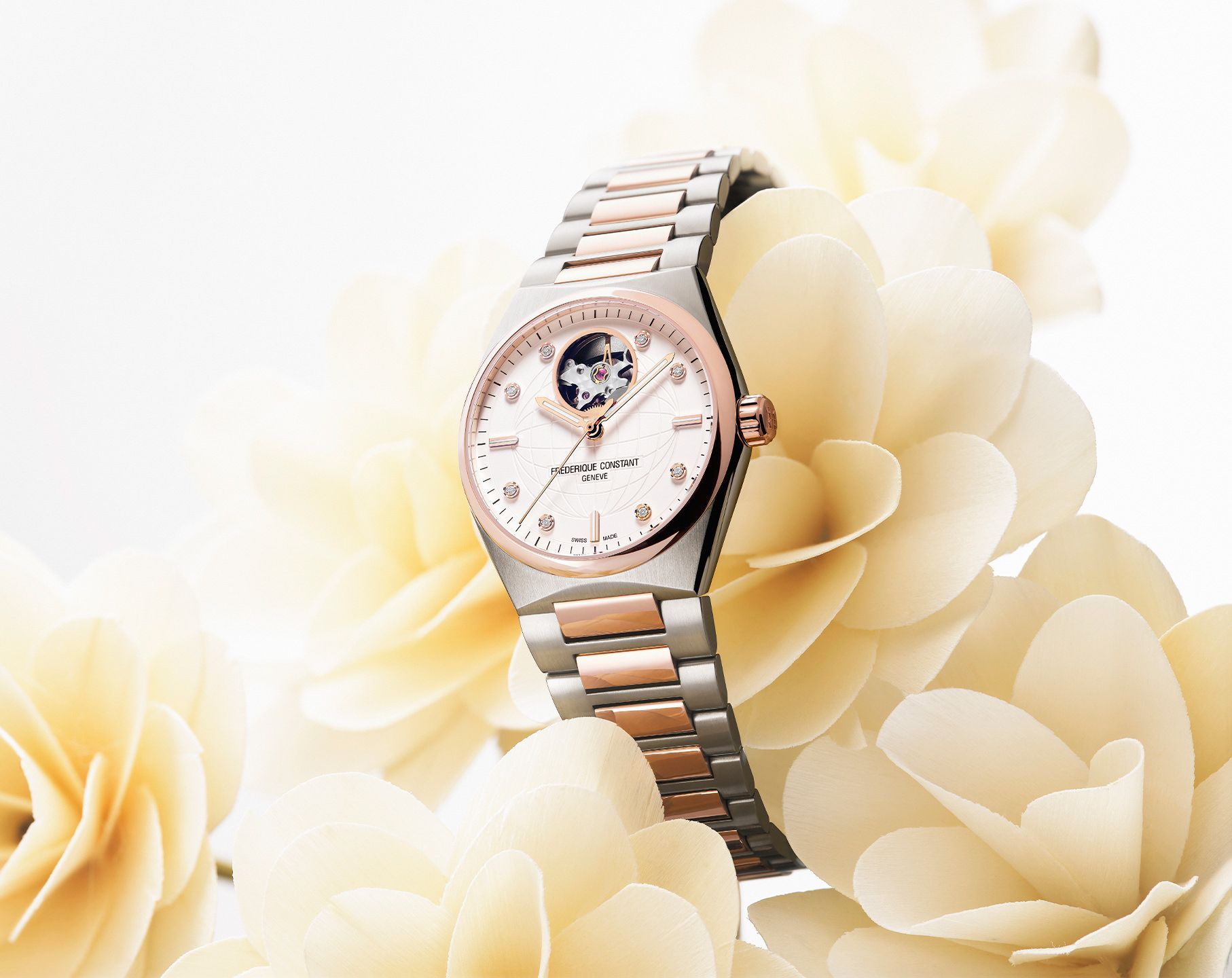 Frederique Constant Highlife Ladies Automatic Heart Beat 34 mm Watch in Silver Dial