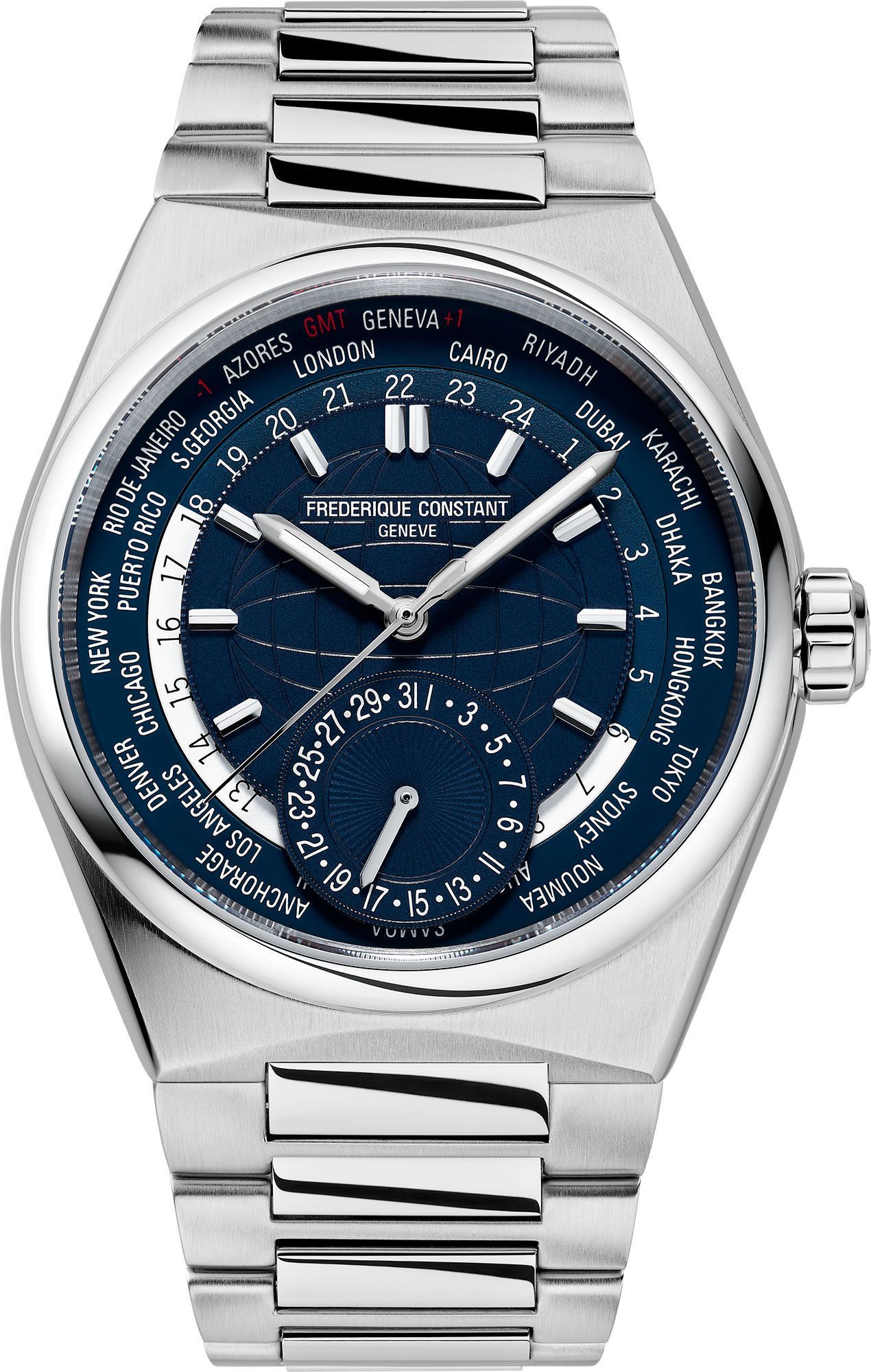 Frederique Constant Highlife WorldTimer Manufacture 41 mm Watch in Blue Dial For Men - 1