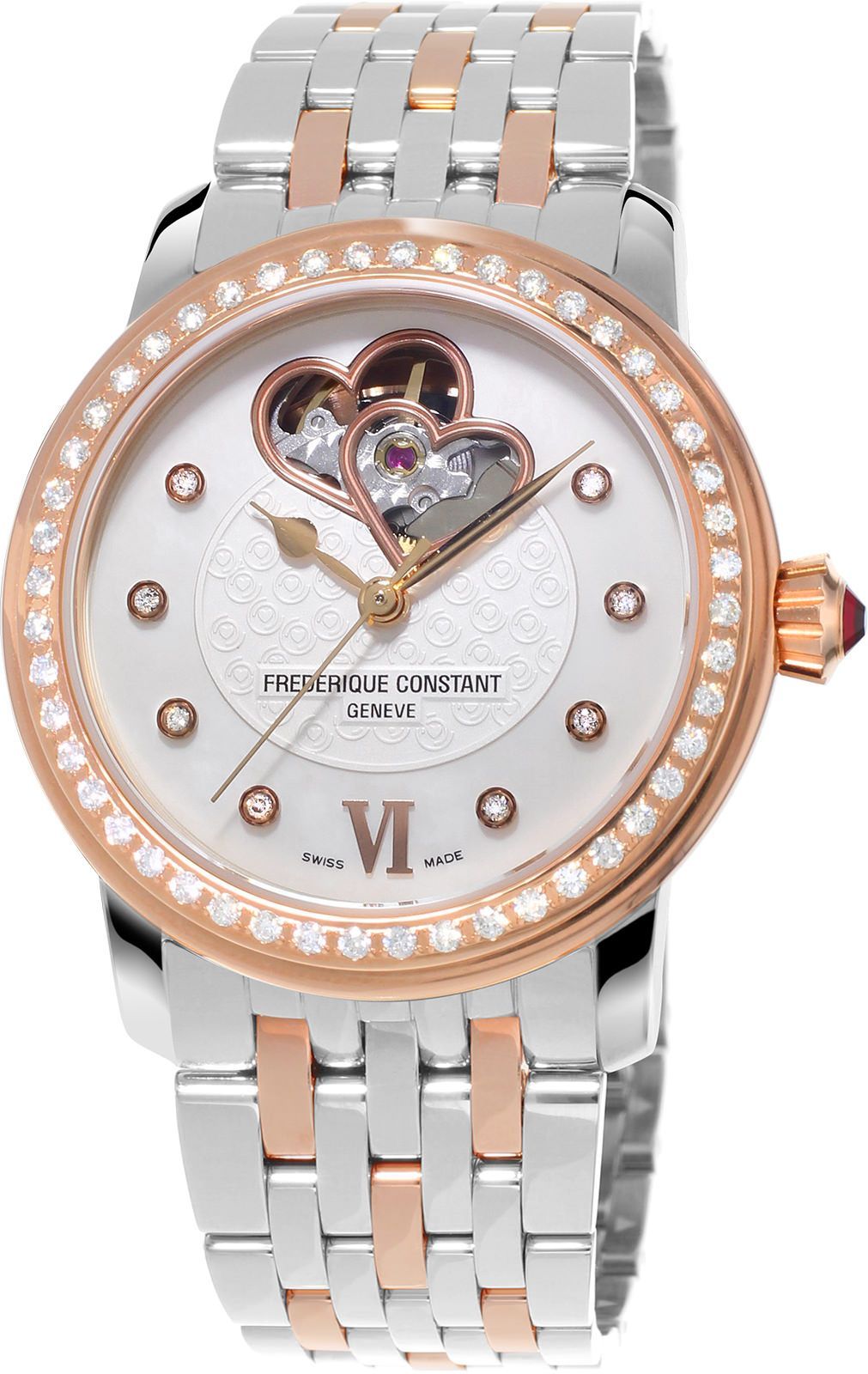 Frederique Constant Ladies Automatic World Heart Federation Silver Dial 34 mm Automatic Watch For Women - 1