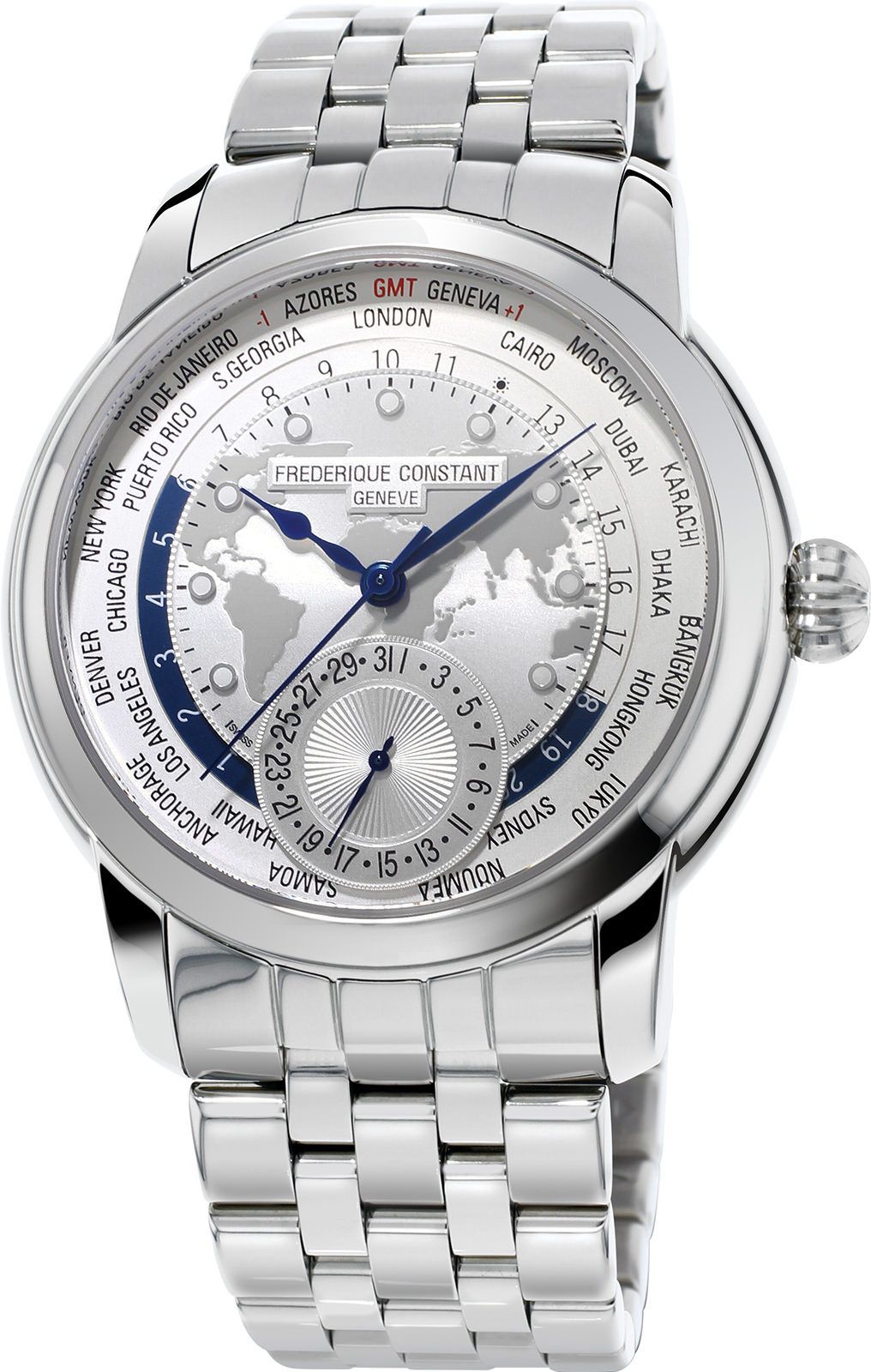Frederique Constant Manufacture Classic Worldtimer Silver Dial 42 mm Automatic Watch For Men - 1